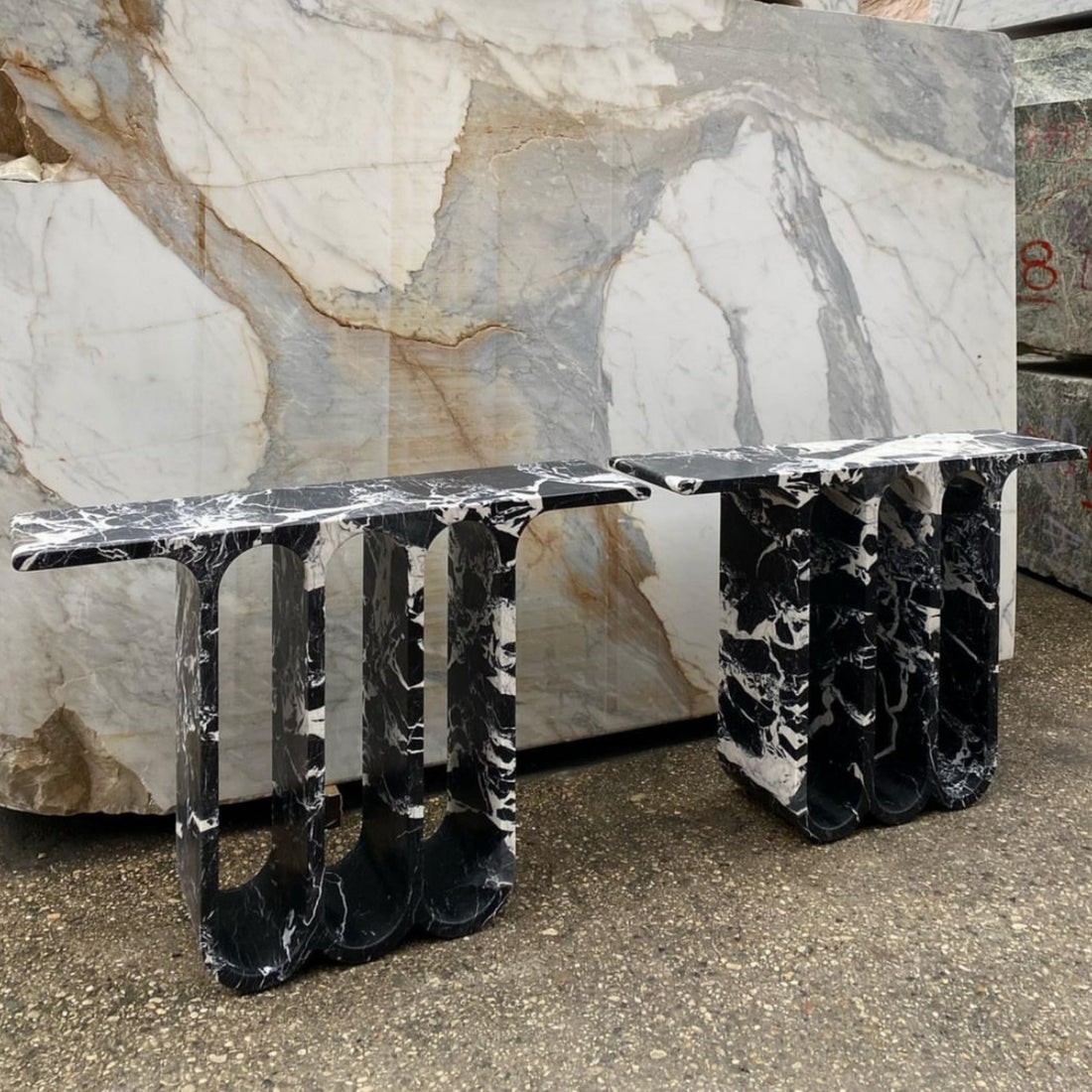 3 Arch Console Table | Handcrafted Stone Furniture - View 7