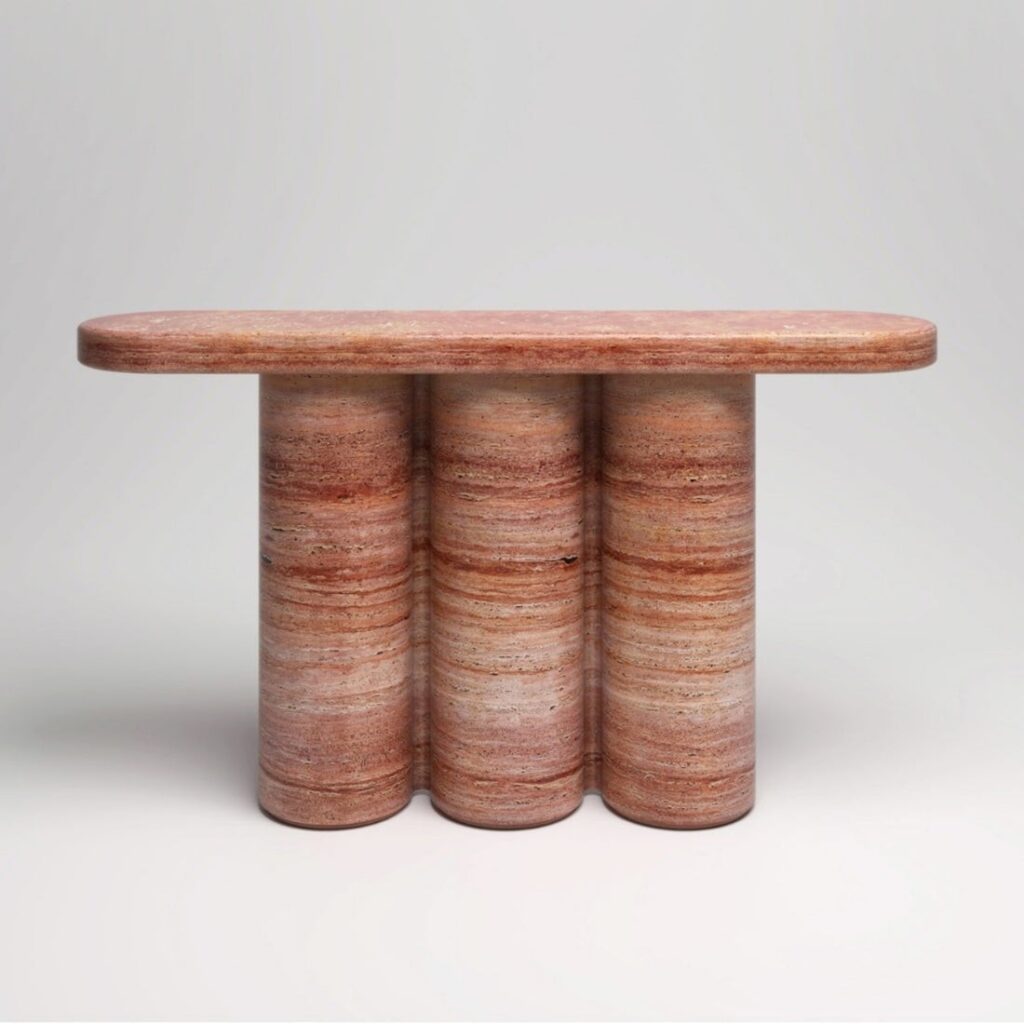 3 Pillars Console Table – Polished Stone Furniture - View 3