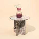 Curve Brown Marble Table – Handcrafted in Kishangarh