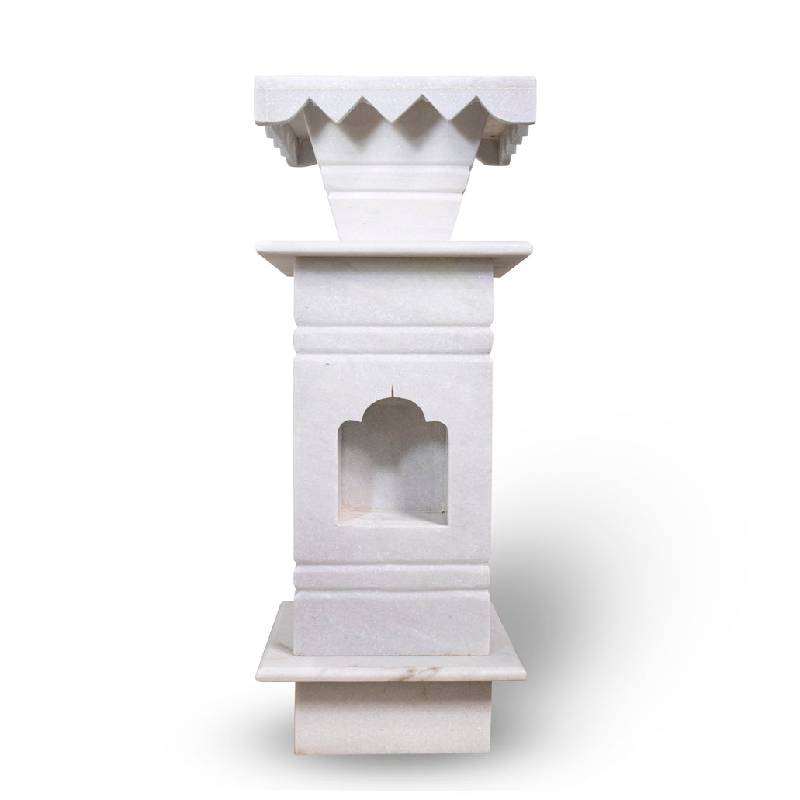 Elegant White Marble Tulsi Pot – Polished Finish - View 3