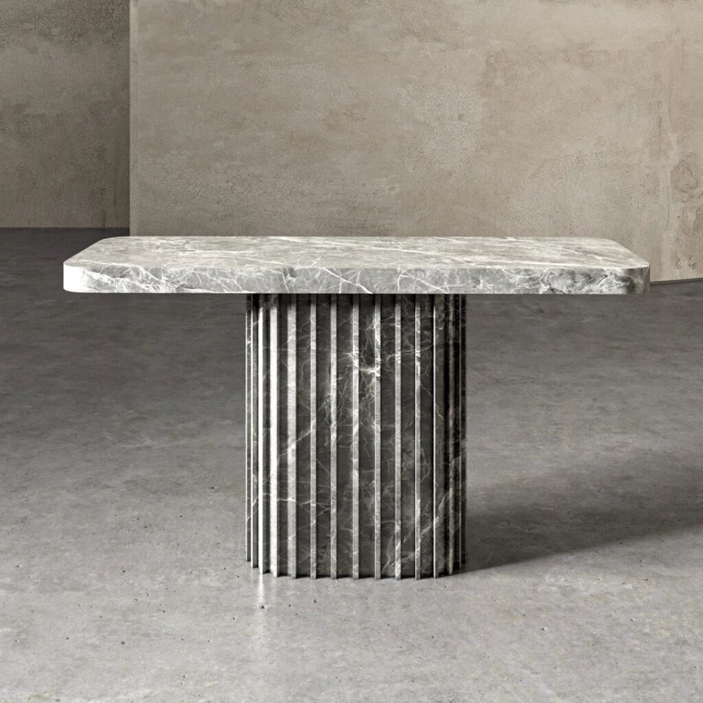 Fluted Console Table – Classic Carved Stone Furniture
