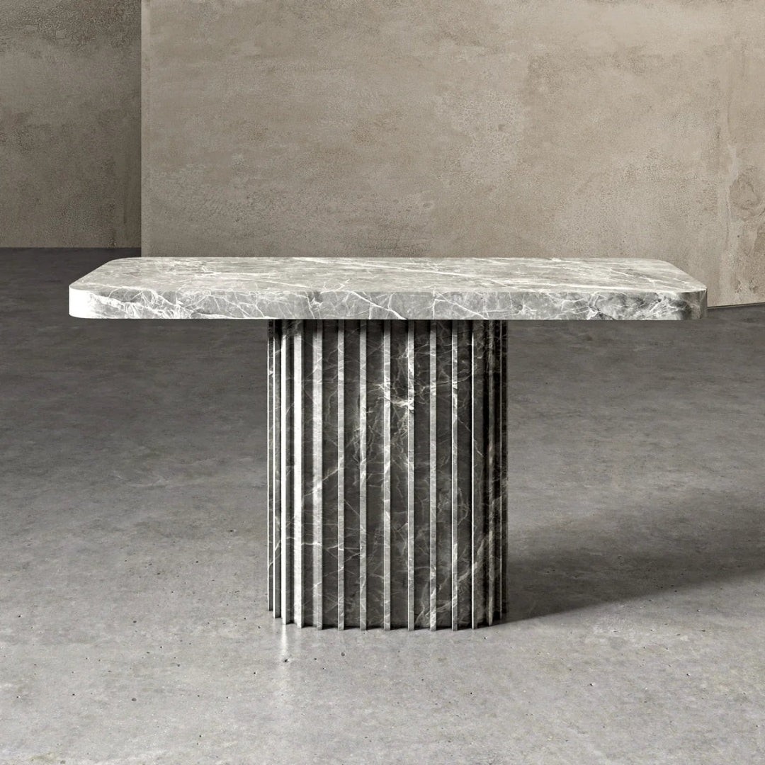 Fluted Console Table – Classic Carved Stone Furniture