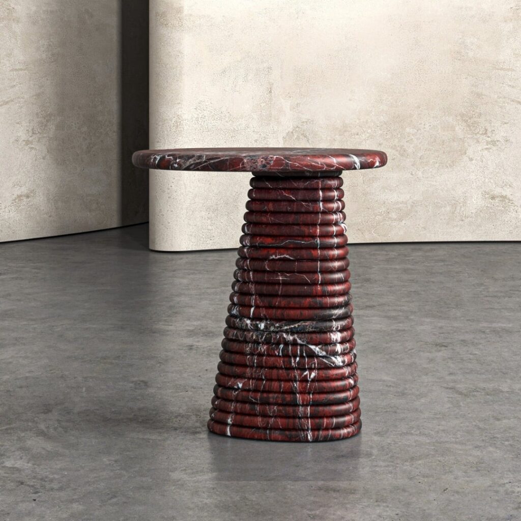 Fluted Side Table – Italian-Inspired Stone Craftsmanship