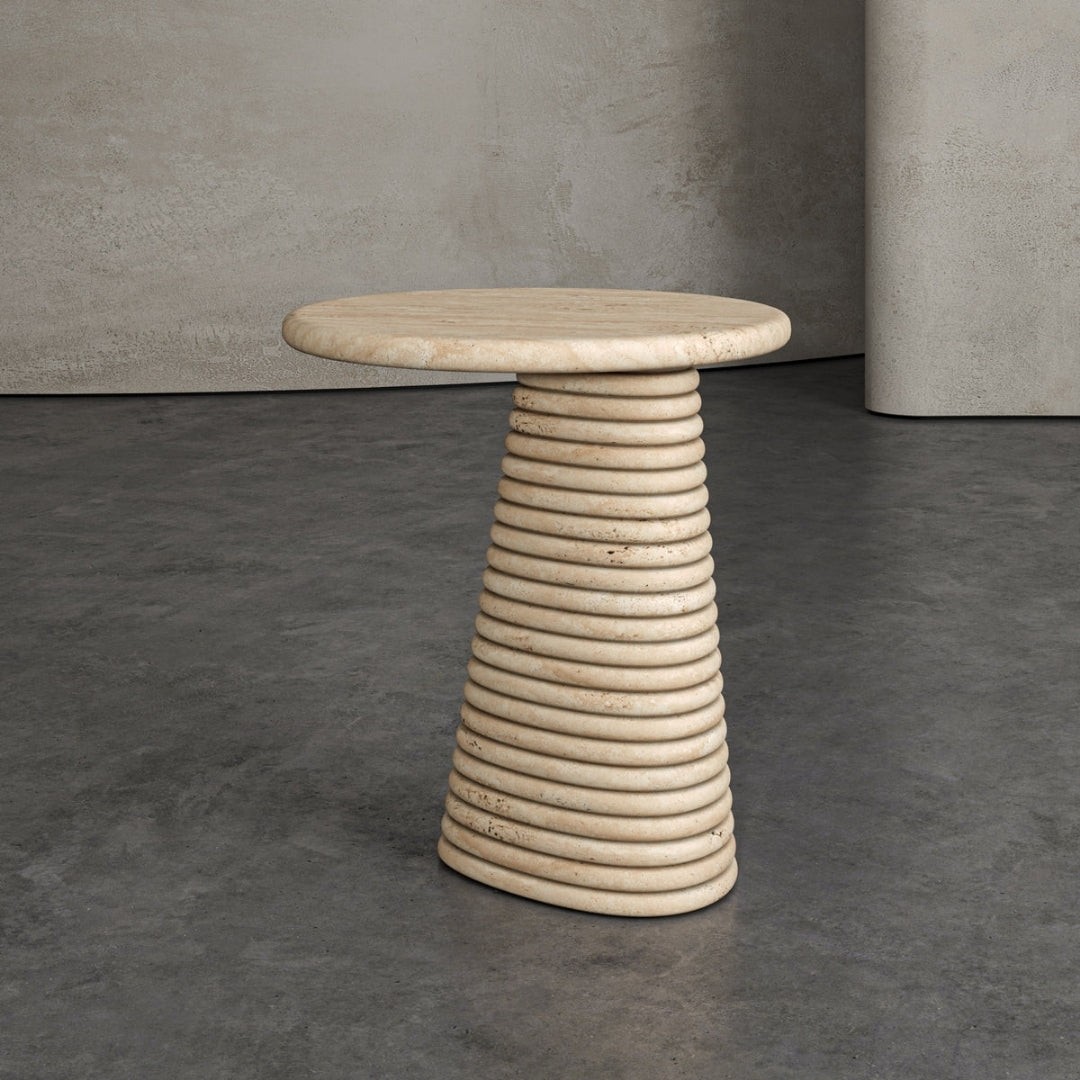 Fluted Side Table – Italian-Inspired Stone Craftsmanship - View 5