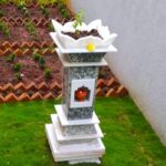 Granite Tulsi Pot – Lotus Style, Polished, 3 Feet