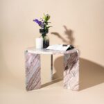 Marble Ash Brown Stone Table – Handcrafted Coffee Table