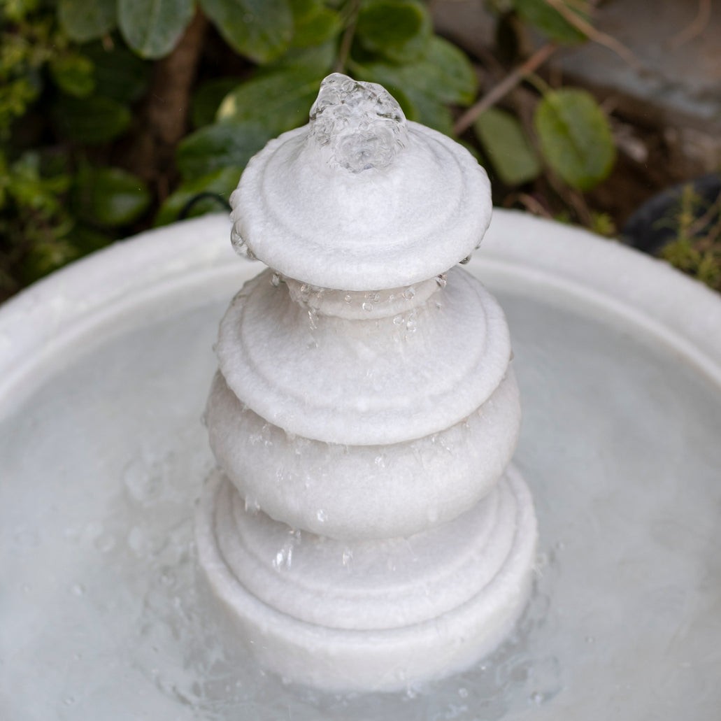 Marble Fountain (Small) – Hand-Carved White Marble - View 4