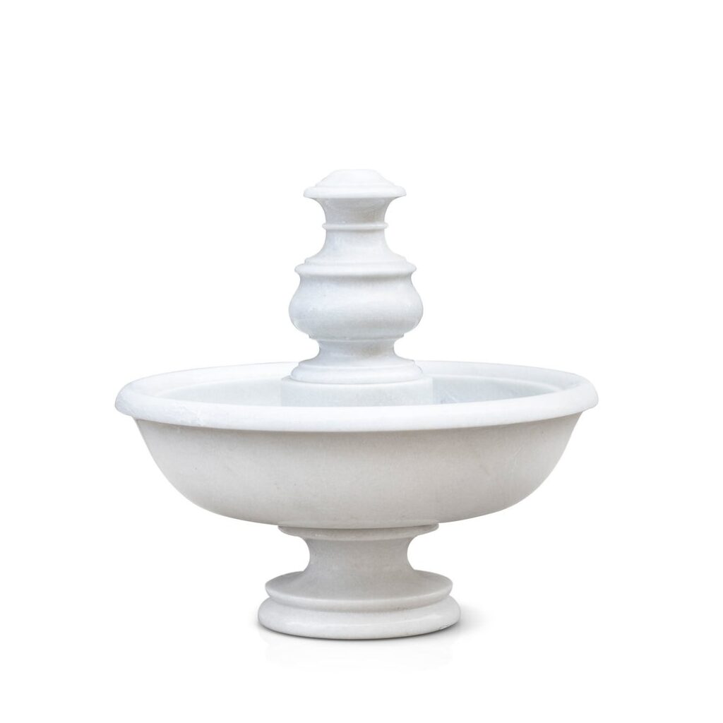 Marble Fountain (Small) – Hand-Carved White Marble - View 4