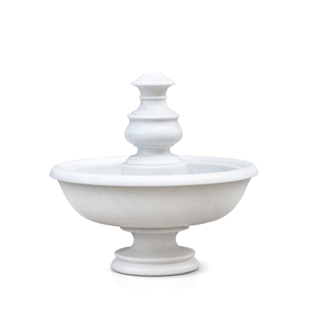 Marble Fountain (Small) – Hand-Carved White Marble - View 5