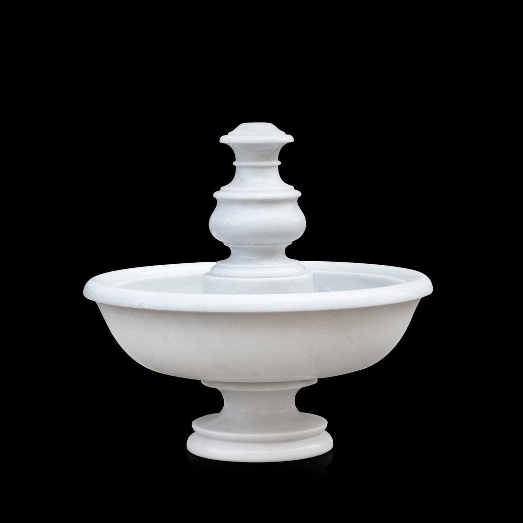Marble Fountain (Small) – Hand-Carved White Marble - View 6
