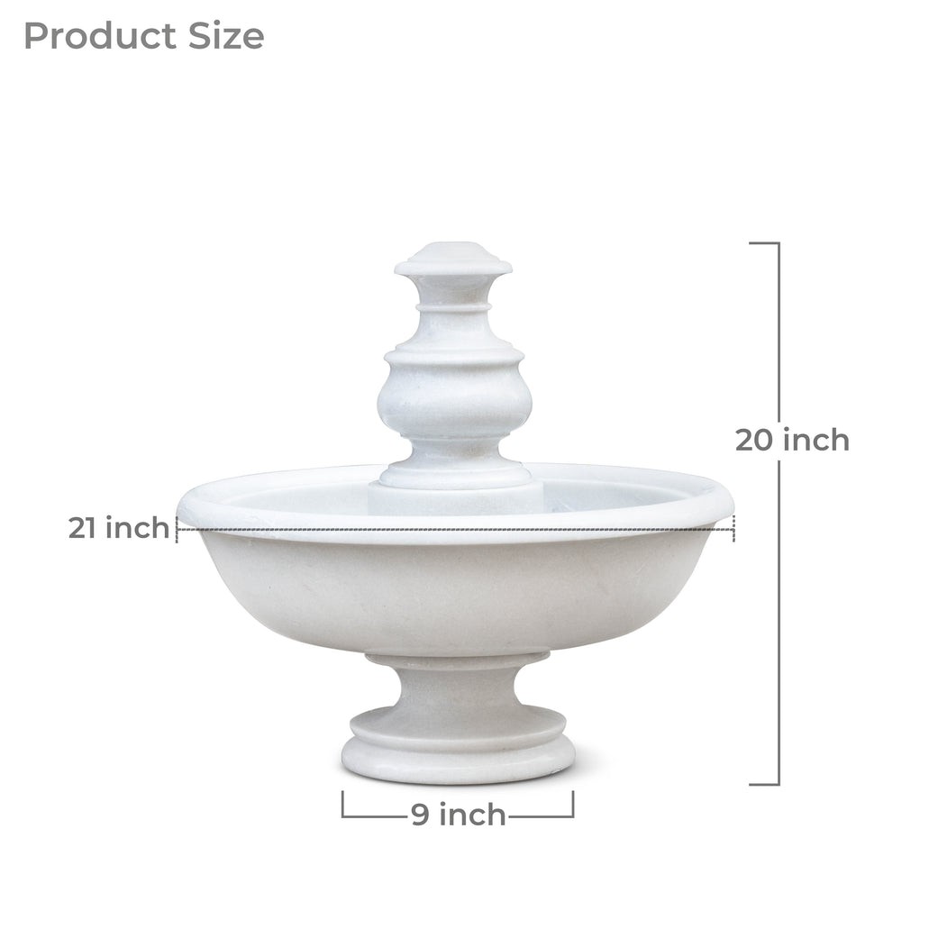 Marble Fountain (Small) – Hand-Carved White Marble - View 7