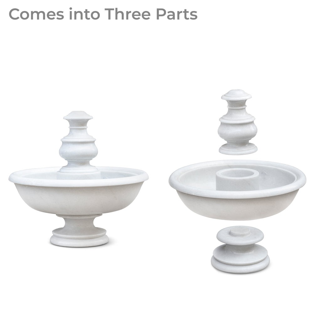 Marble Fountain (Small) – Hand-Carved White Marble - View 8