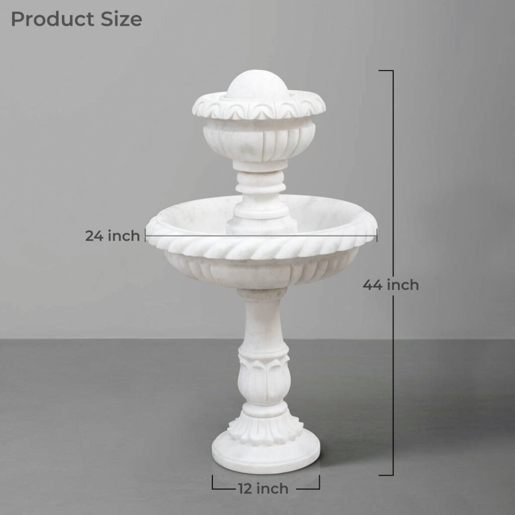 Marble Fountain – White Marble Hand-Carving - View 8