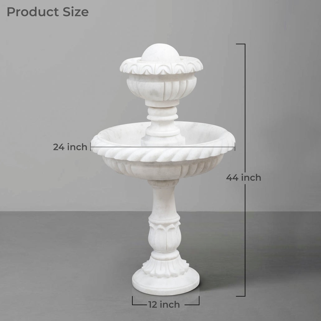Marble Fountain – White Marble Hand-Carving - View 9