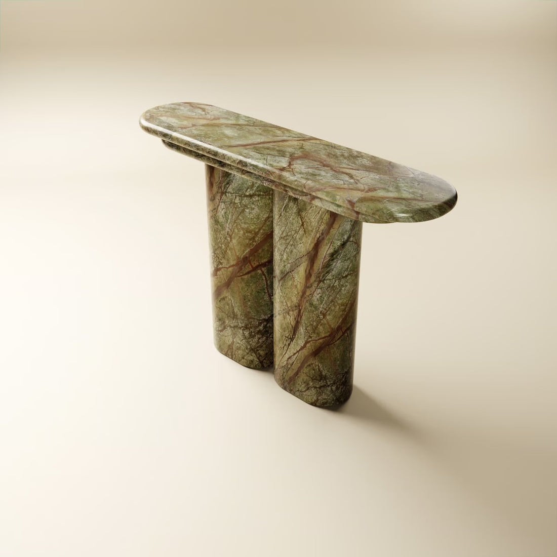 Marmo Verde Rainforest Console Table – Italian Marble - View 2