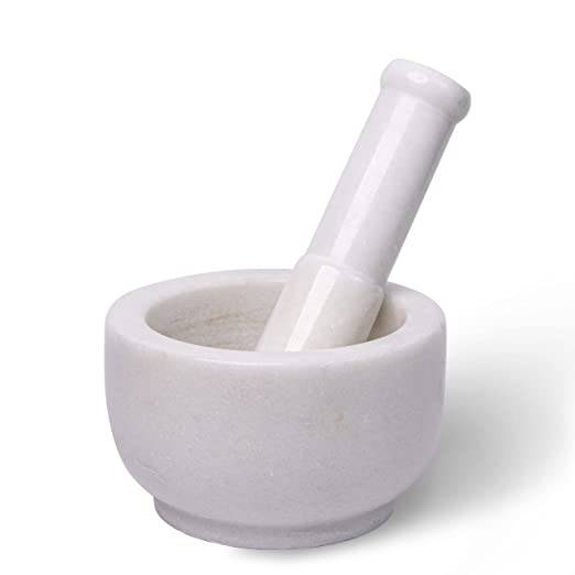 White Marble Mortar and Pestle – 4 Inch | Stone Fort India