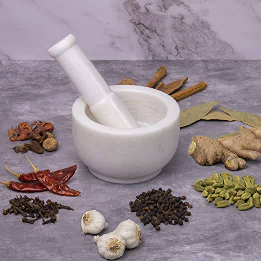 White Marble Mortar and Pestle – 4 Inch | Stone Fort India - View 1