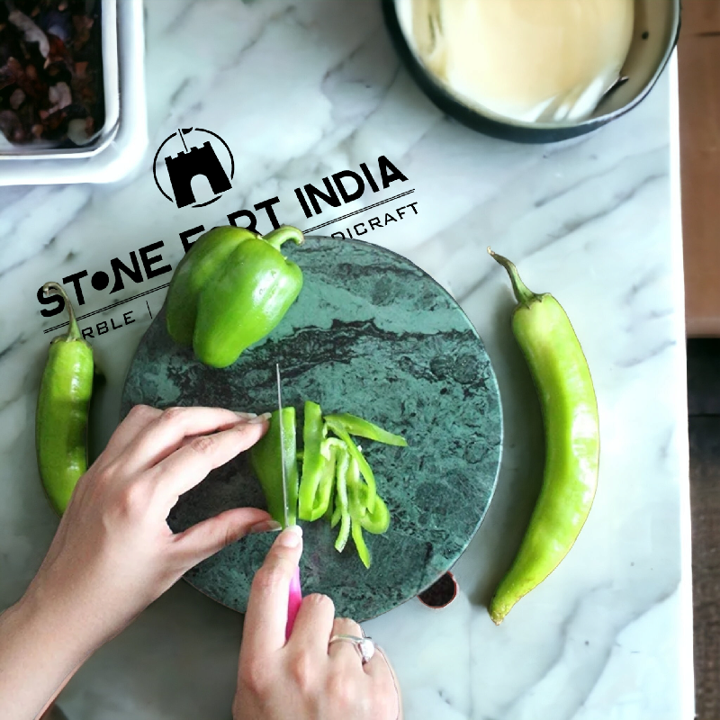 Natural Green Marble Chakla/Roti Maker – 9 Inch - View 2