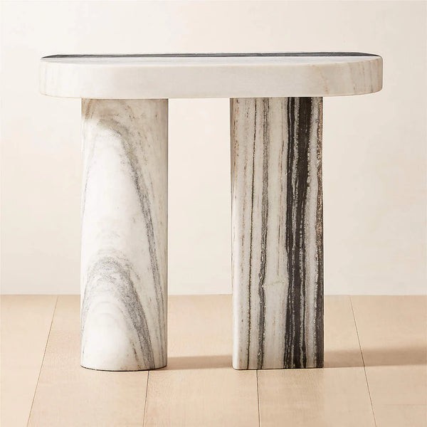 Panda White Marble Table Set – Natural Elegance - View 2