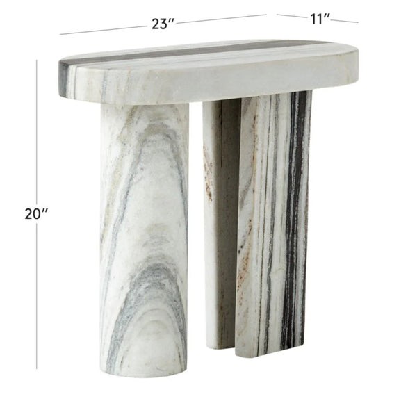 Panda White Marble Table Set – Natural Elegance - View 4
