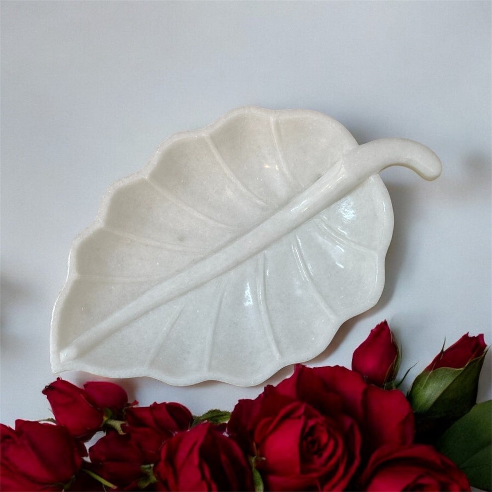 Petal Bowl Design White Marble Urli – 12 Inch - View 2