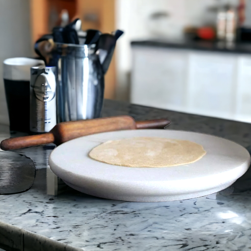 Premium Natural White Marble Chakla/Roti Maker – 9 Inch - View 4