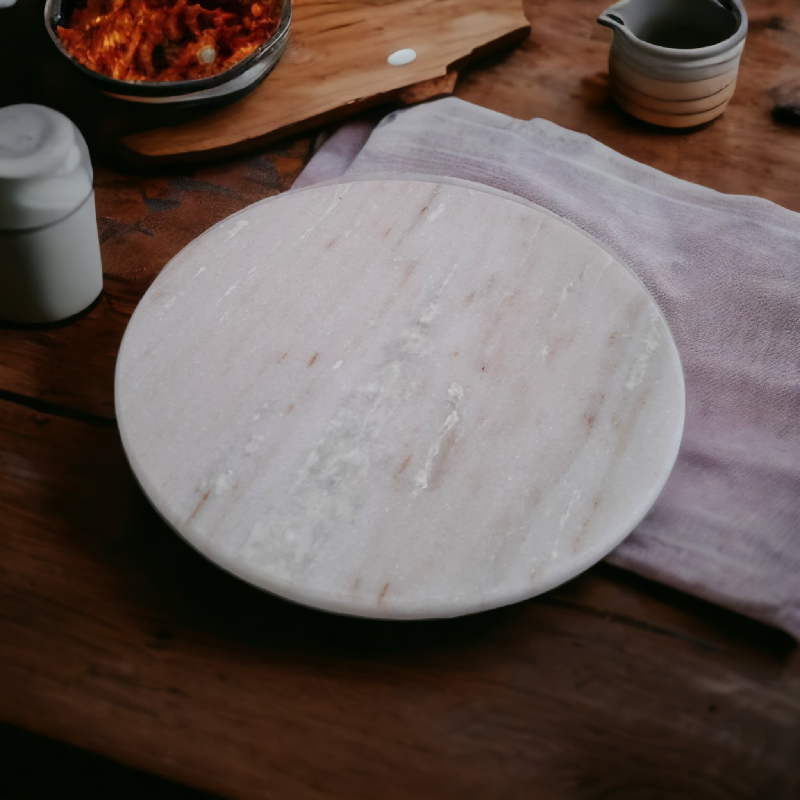 Premium Natural White Marble Chakla/Roti Maker – 9 Inch - View 5