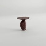 Rosso Side Table – Red Marble with White Lining