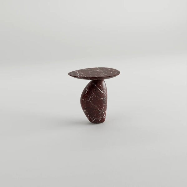 Rosso Side Table – Red Marble with White Lining