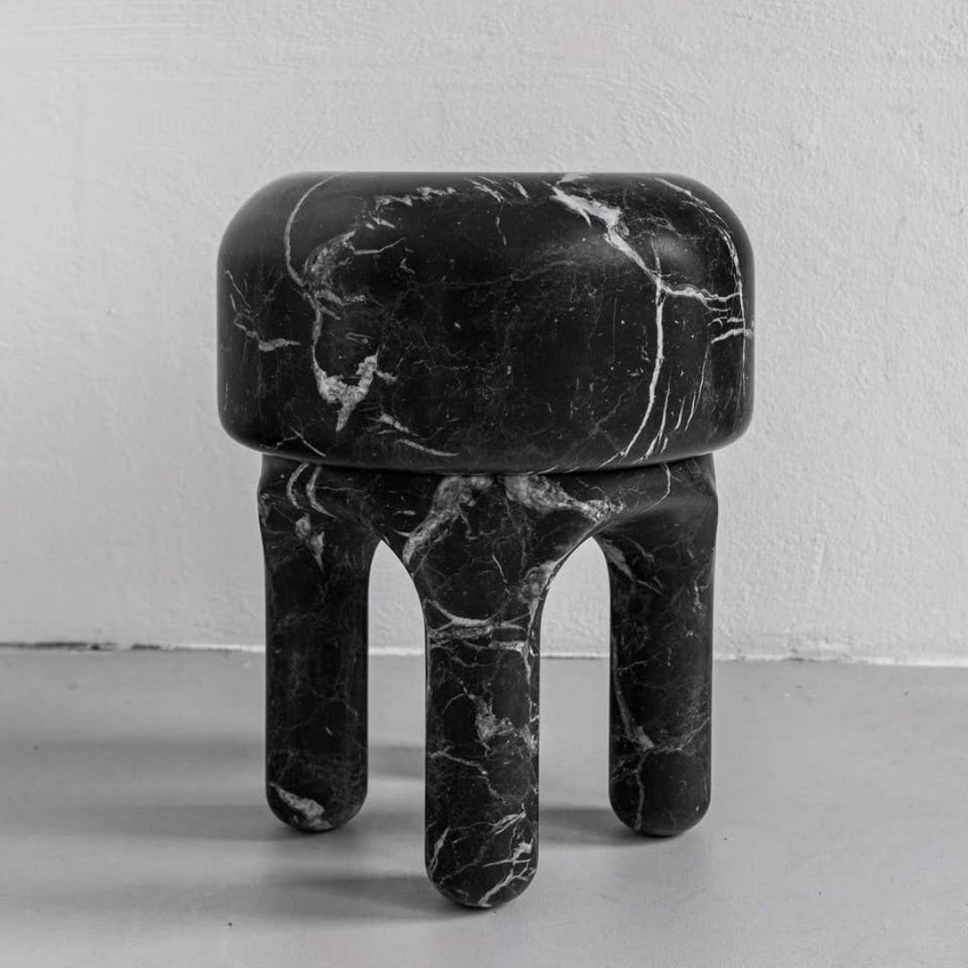 Round Sculpture Stone Stool – Multi-Stone Craft