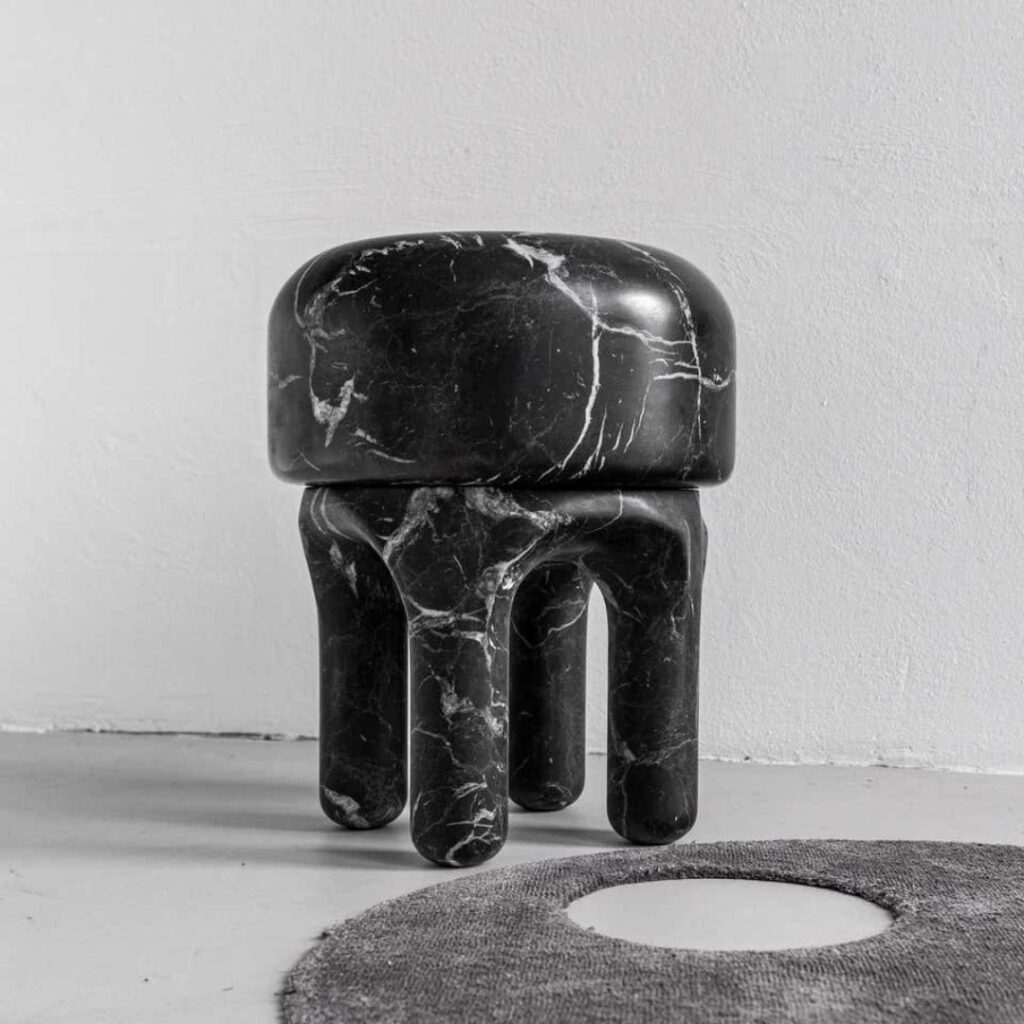 Round Sculpture Stone Stool – Multi-Stone Craft - View 10