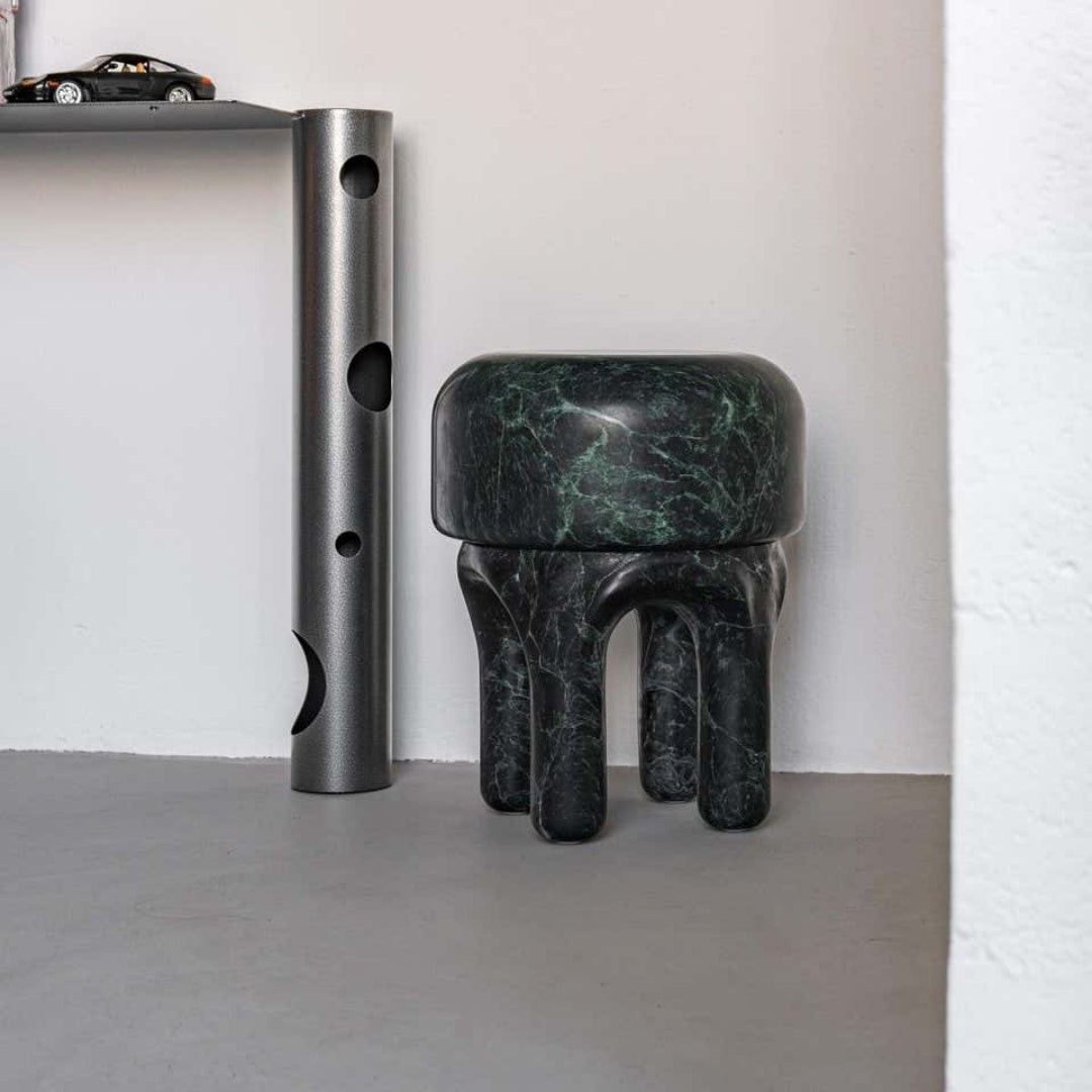 Round Sculpture Stone Stool – Multi-Stone Craft - View 2
