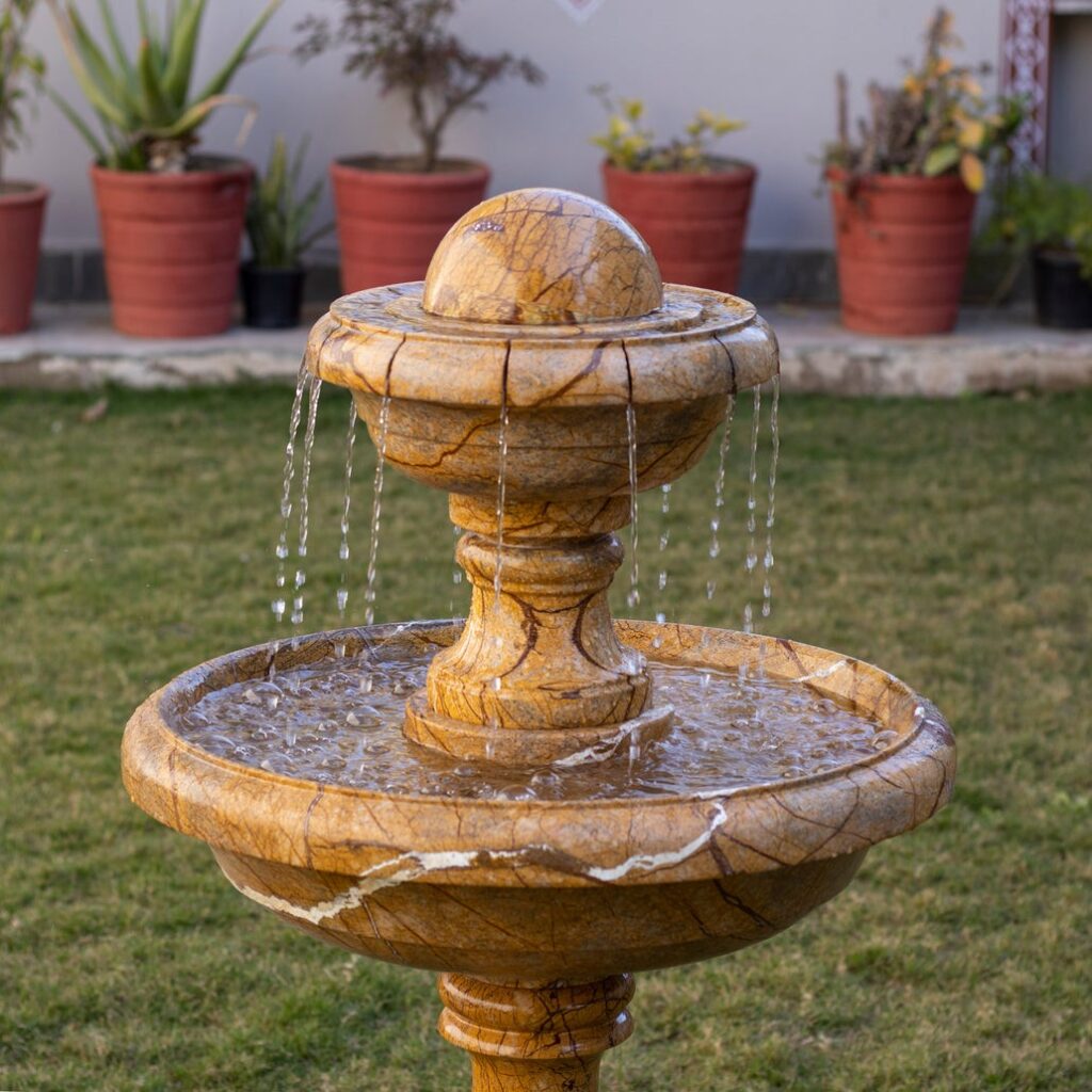Stone Fountain Brown Forest – Hand-Carved Bidasar Stone - Detail 2