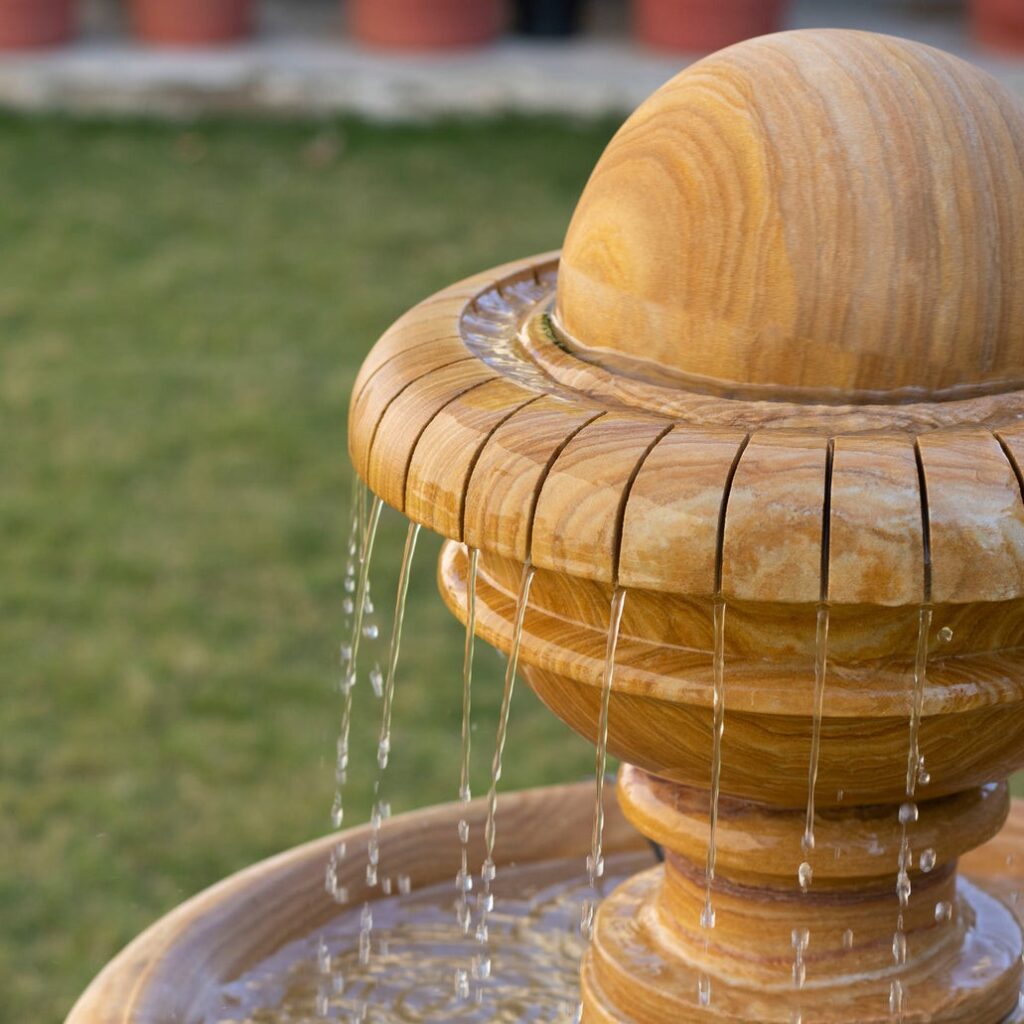 Stone Fountain Teak – Hand-Carved Teak Sand Stone - View 4