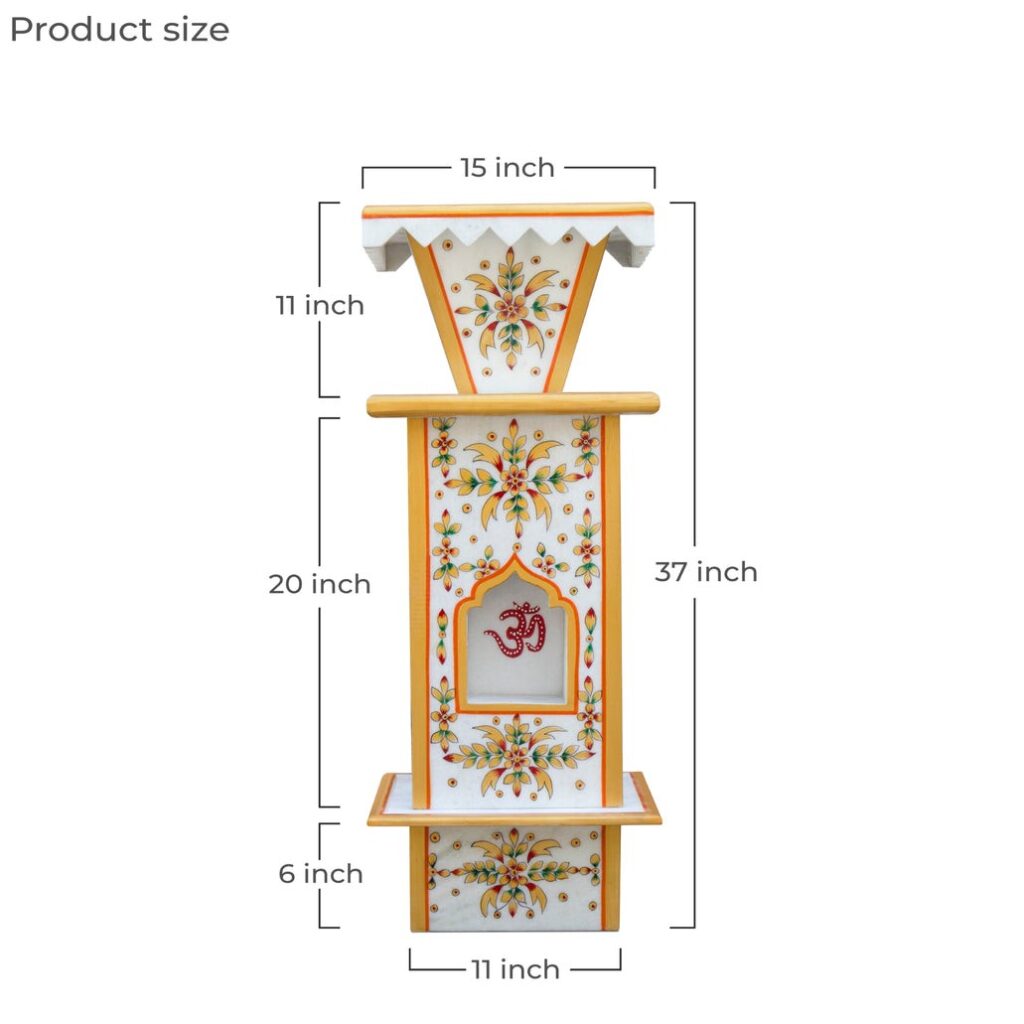 Traditional Hand-Painted Marble Tulsi Pot - View 5