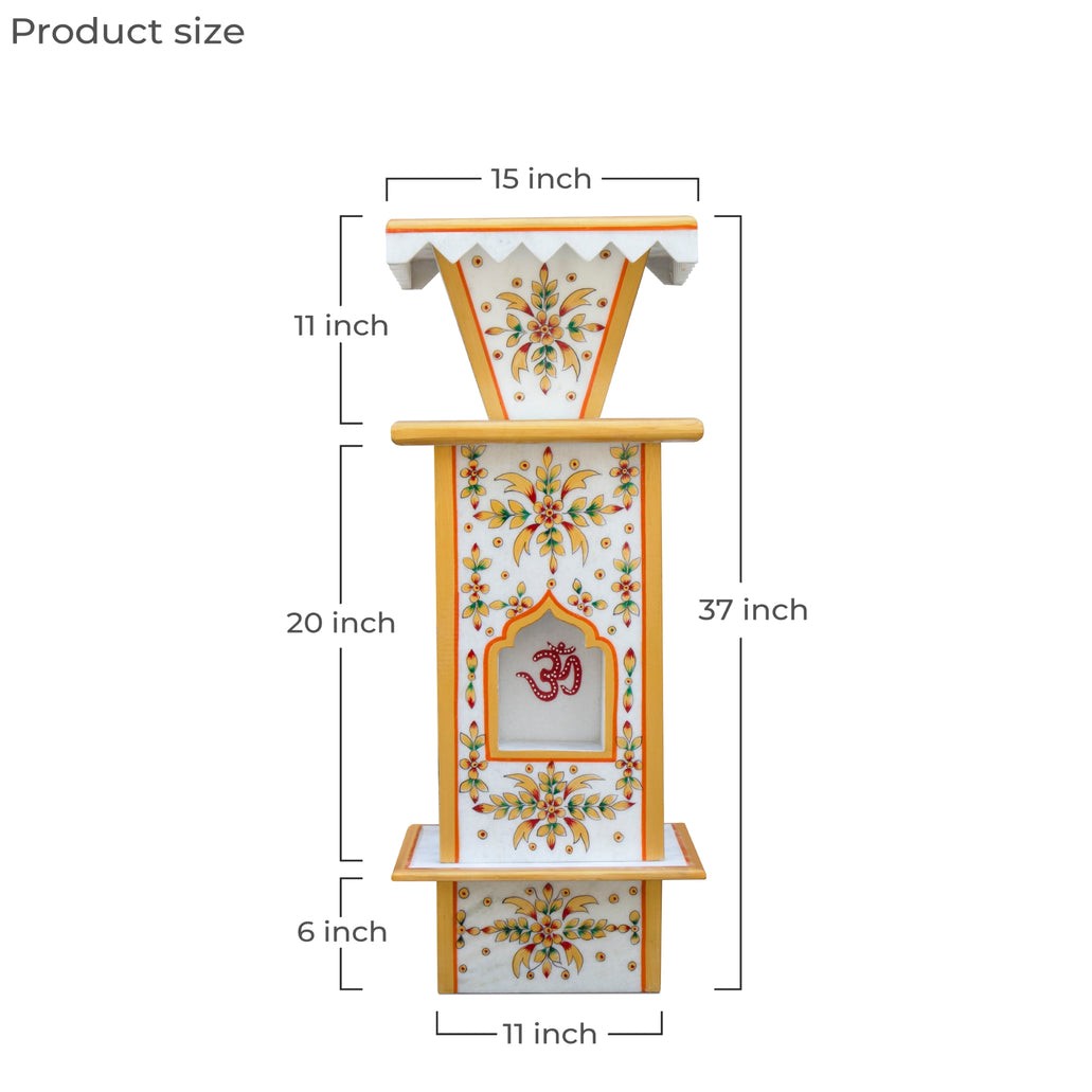 Traditional Hand-Painted Marble Tulsi Pot - View 6